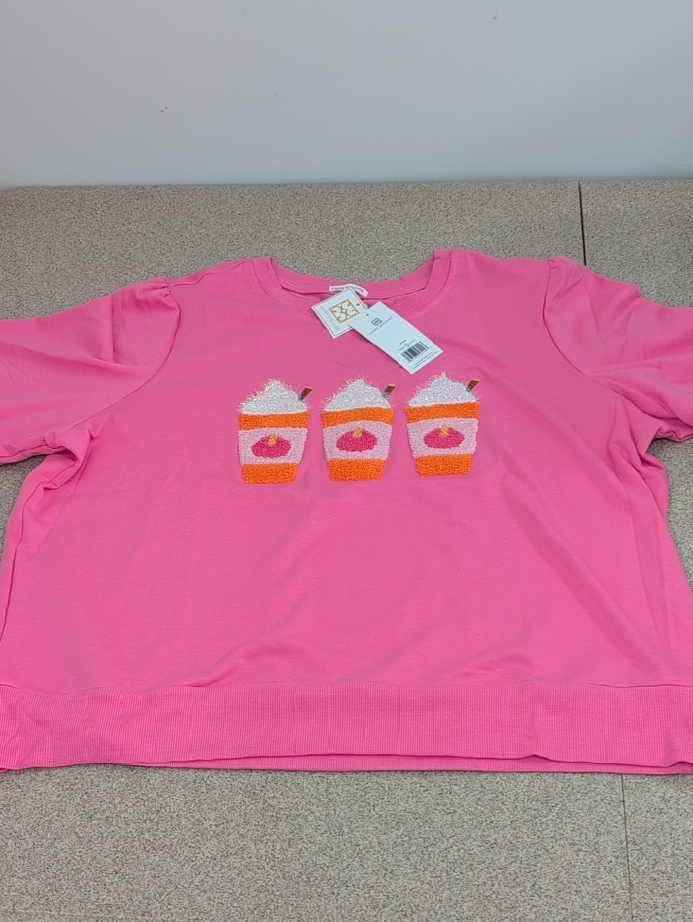 Mary Square Shelby Sweatshirt Top, Cherry Shake Ice Cream Coffee, New, Size 2X - Picture 3 of 11